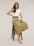 Vestito midi con cintura e gonna in popeline image number 3