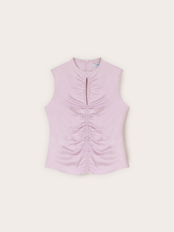 Blusa in raso con arricci