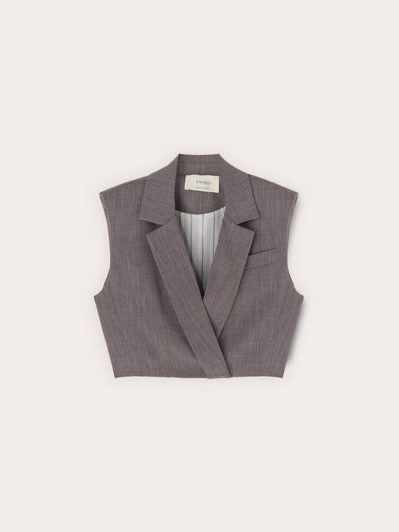 Gilet corto con revers