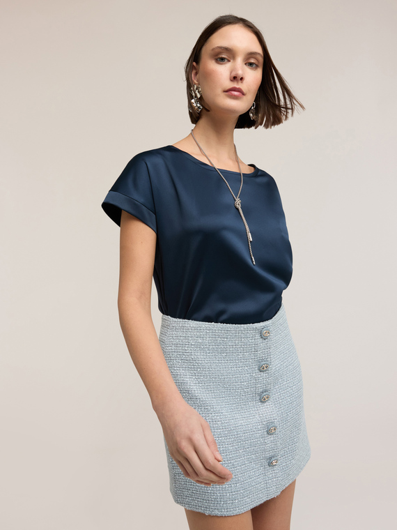 T-shirt bimaterica misto cotone