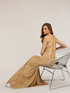 Vestito flare lungo misto lurex image number 3