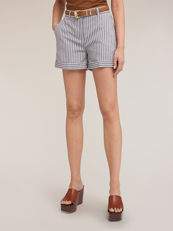 Shorts a righe in misto cotone