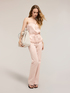 Top in raso jacquard con pizzo image number 0