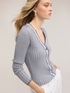 Cardigan in maglia a coste misto lurex image number 0