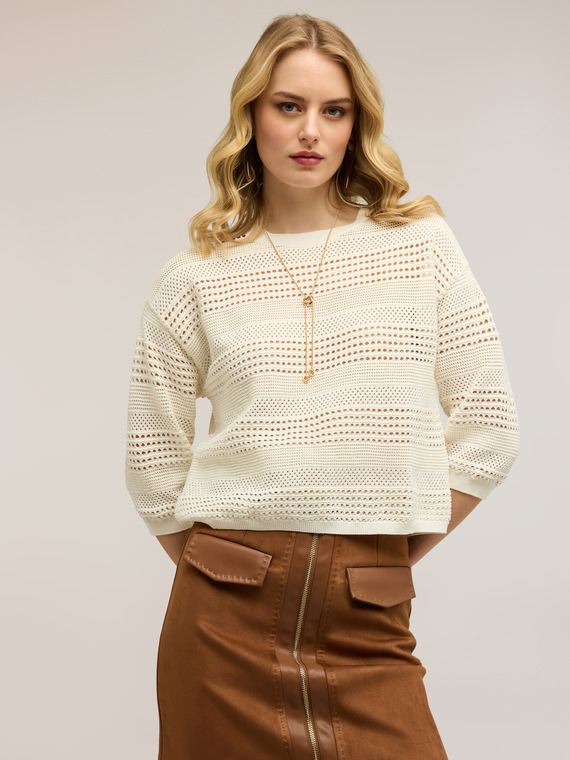 Maglia traforata in misto viscosa