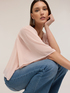 Blusa in georgette con ricami ajour&eacute; image number 3