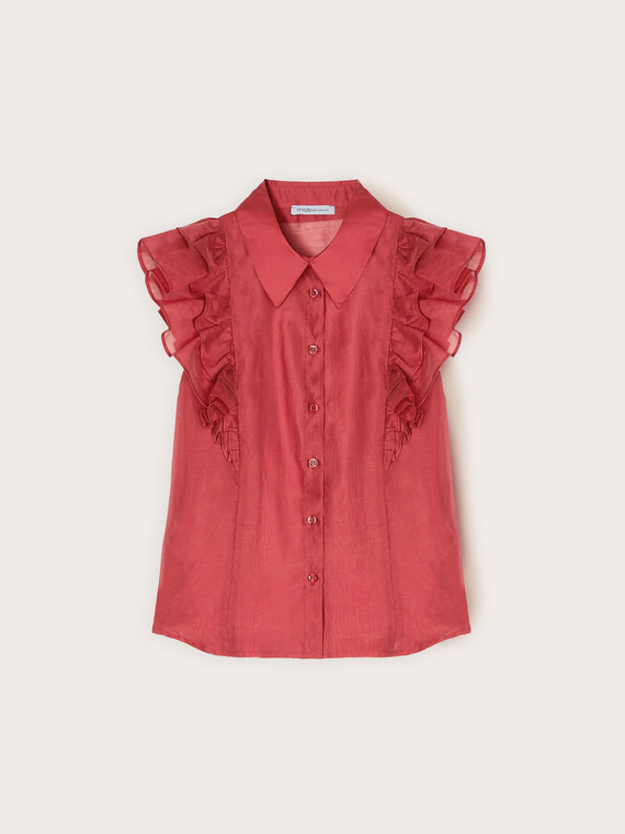 Camicia in mussola con volants