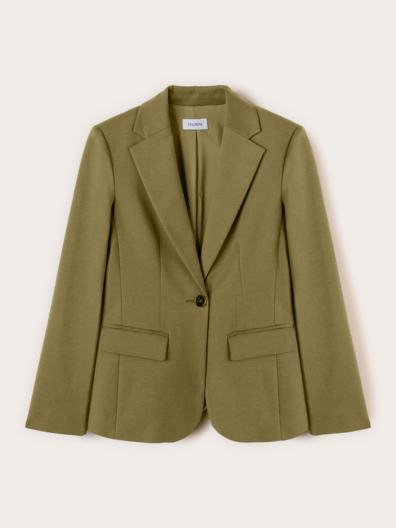 Blazer monopetto in cotone viscosa