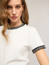 T-shirt con bordi in maglia image number 0