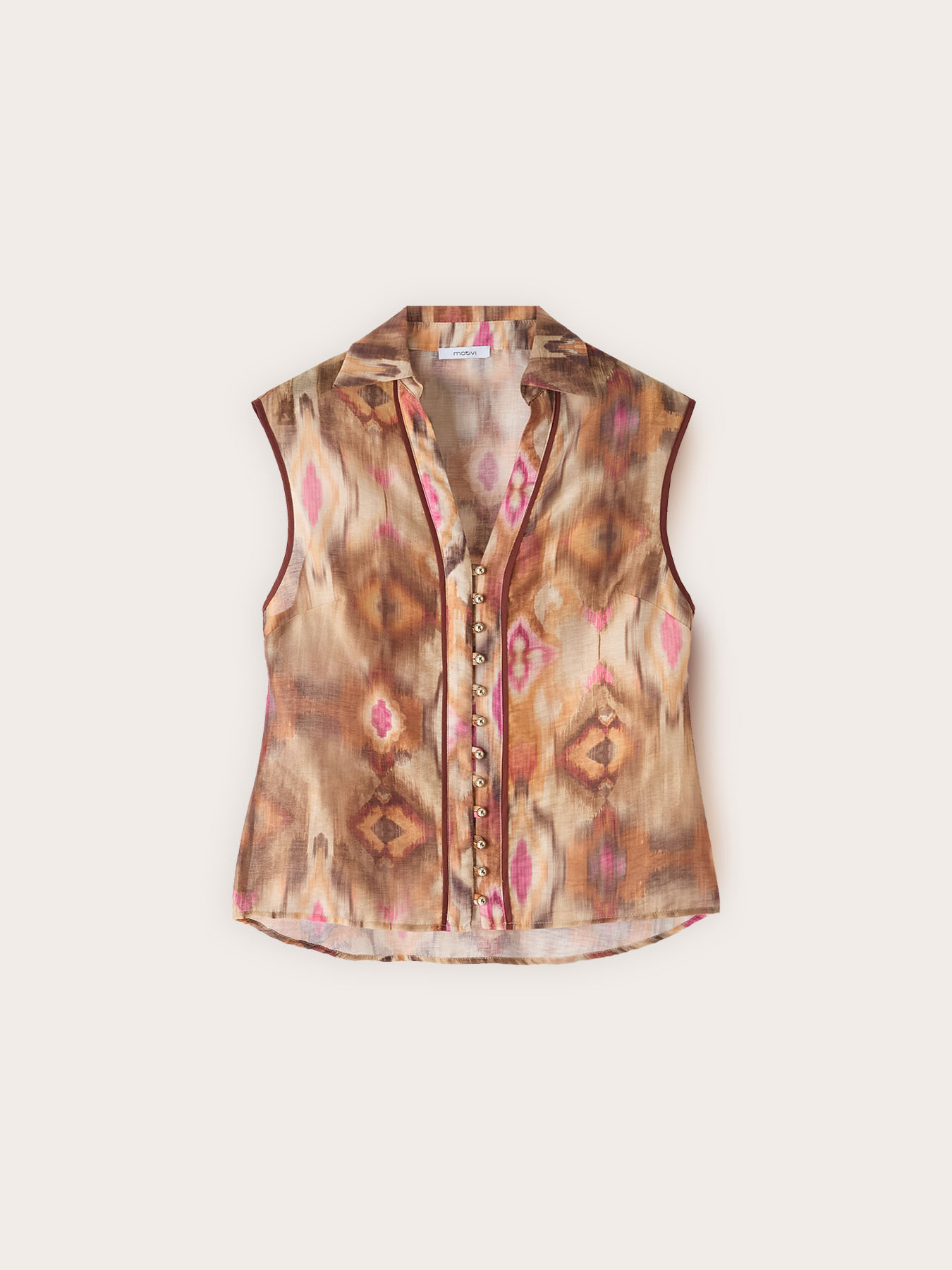 Camicia in tela di lyocell con stampa ikat image number 4