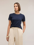 T-shirt con bordi in maglia image number 2