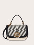 Shoulder bag con intreccio bicolore image number 1