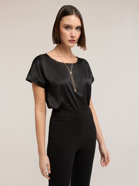 T-shirt bimaterica misto cotone