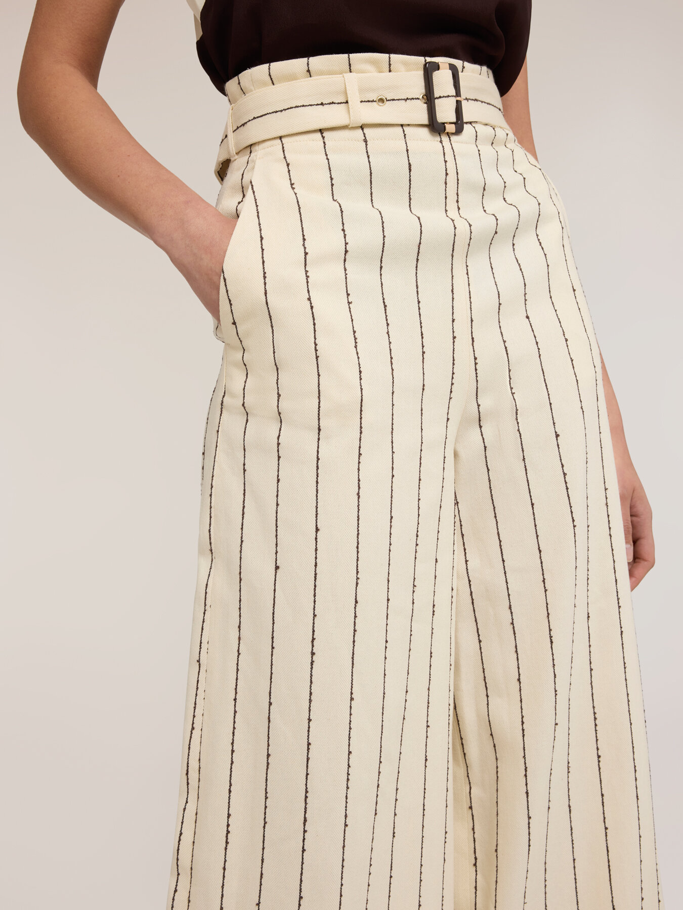 Pantaloni palazzo gessati The Tailoring Lab image number 3
