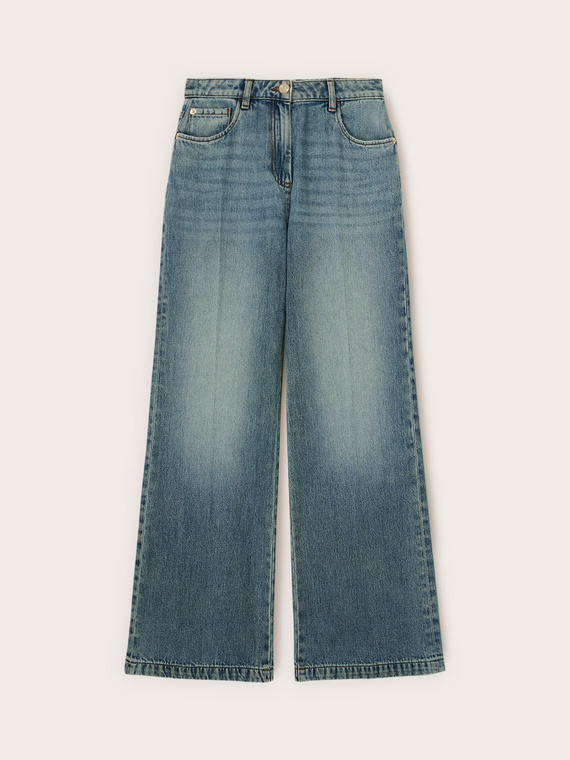 Jeans palazzo con piega stirata