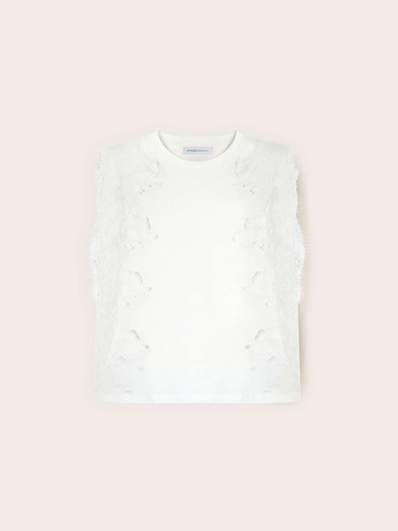 T-shirt con inserti in pizzo image number 4