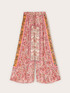 Pantaloni palazzo in raso con stampa image number 4
