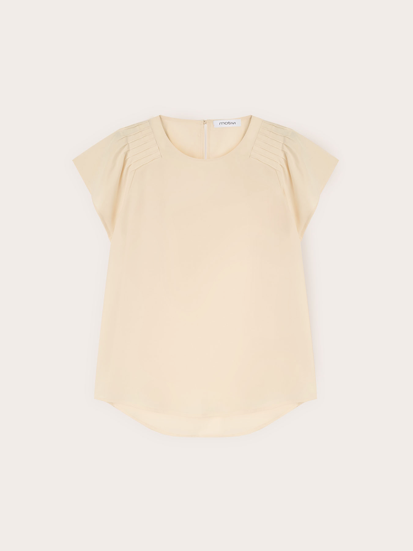 Blusa in cr&ecirc;pe de chine con pieghe image number 4