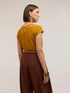 T-shirt in misto lino con drappeggio image number 1