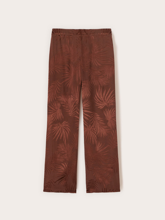 Pantaloni palazzo in raso jacquard