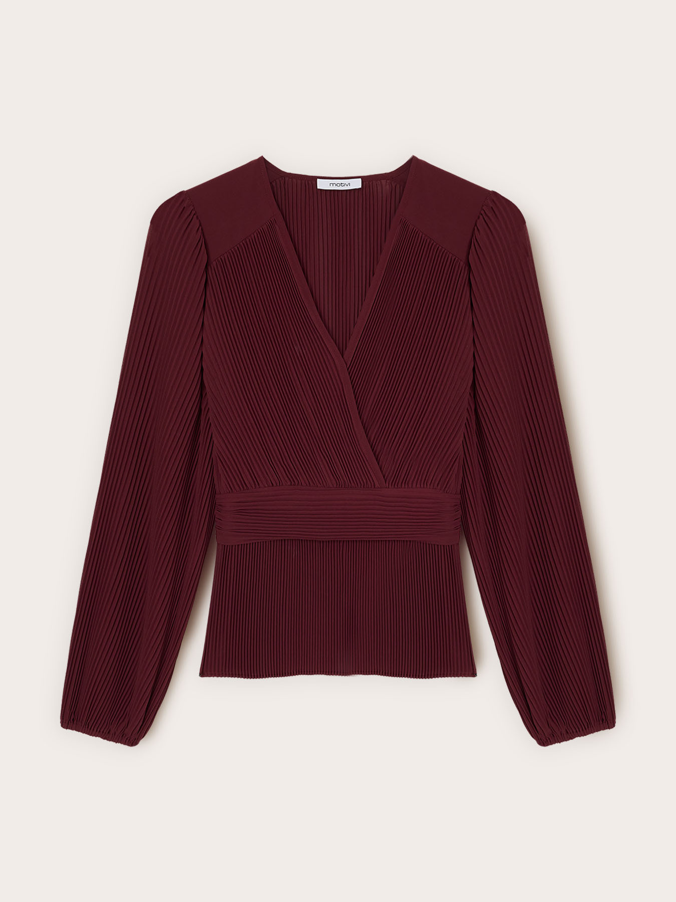 Blusa pliss&eacute; in georgette con scollo a V image number 4