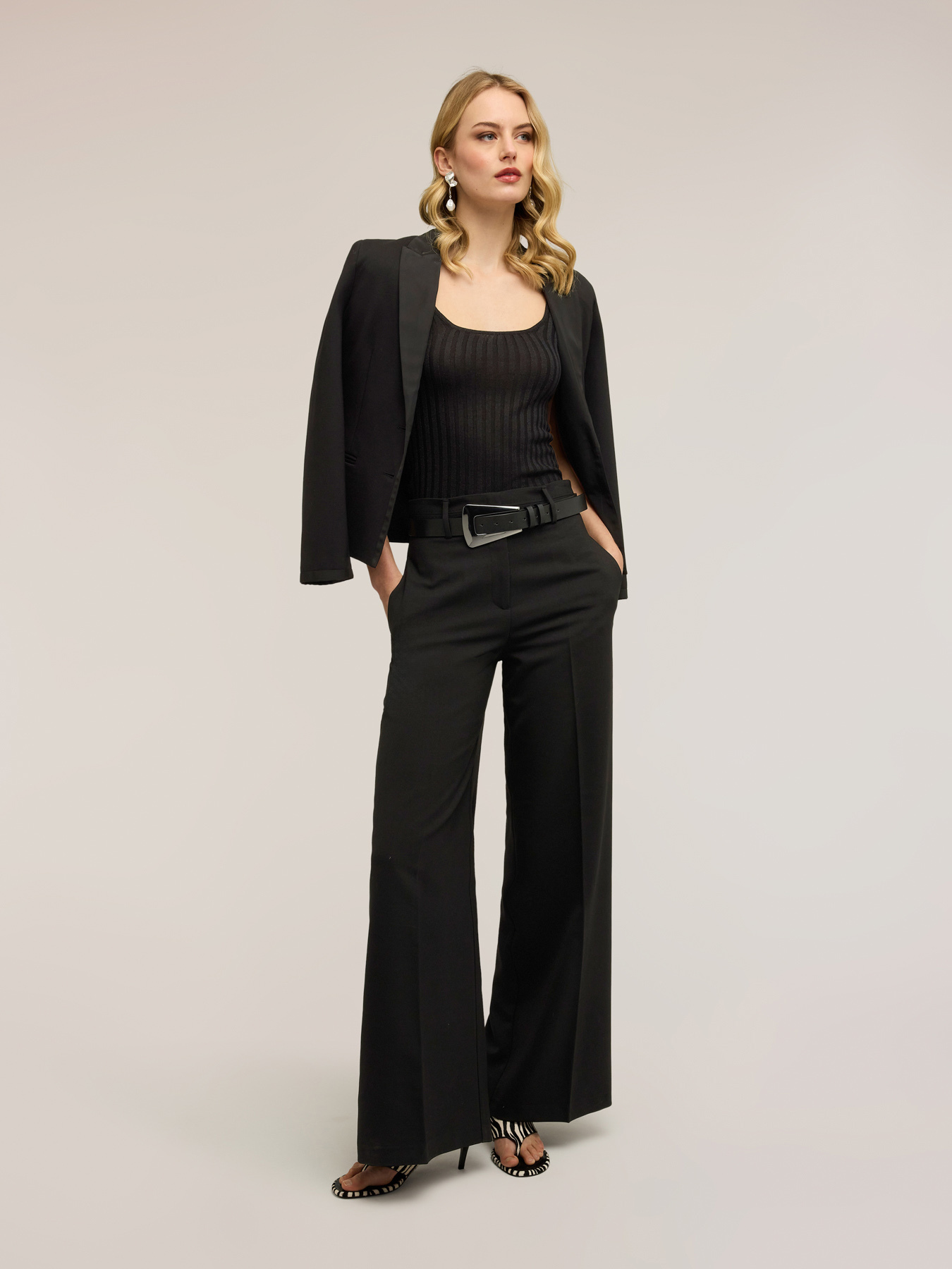 Maglia slim in lurex a coste image number 3