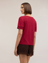 T-shirt in misto lino con profili color oro image number 1