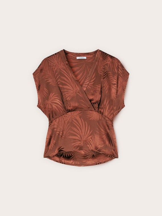 Blusa kimono in raso jacquard