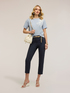 T-shirt a righe con ricamo floreale image number 2