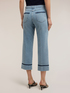 Jeans cropped wide fit con catena image number 1