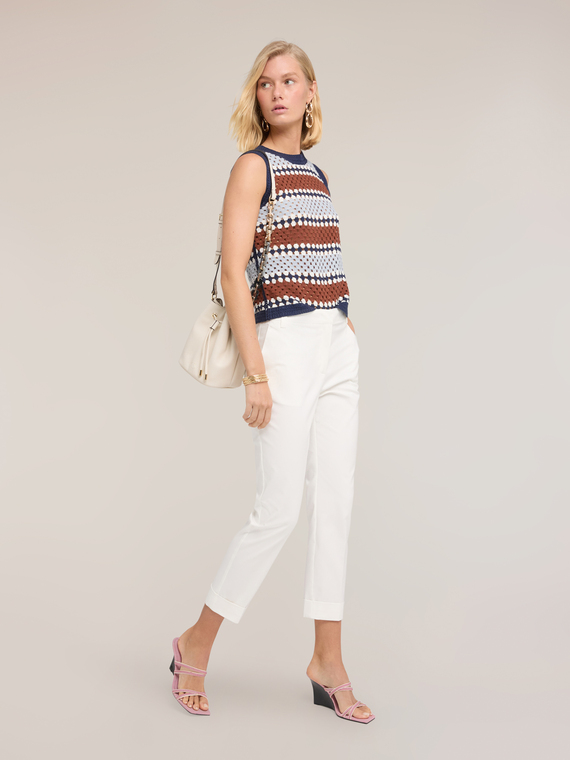 Pantaloni cropped in misto cotone