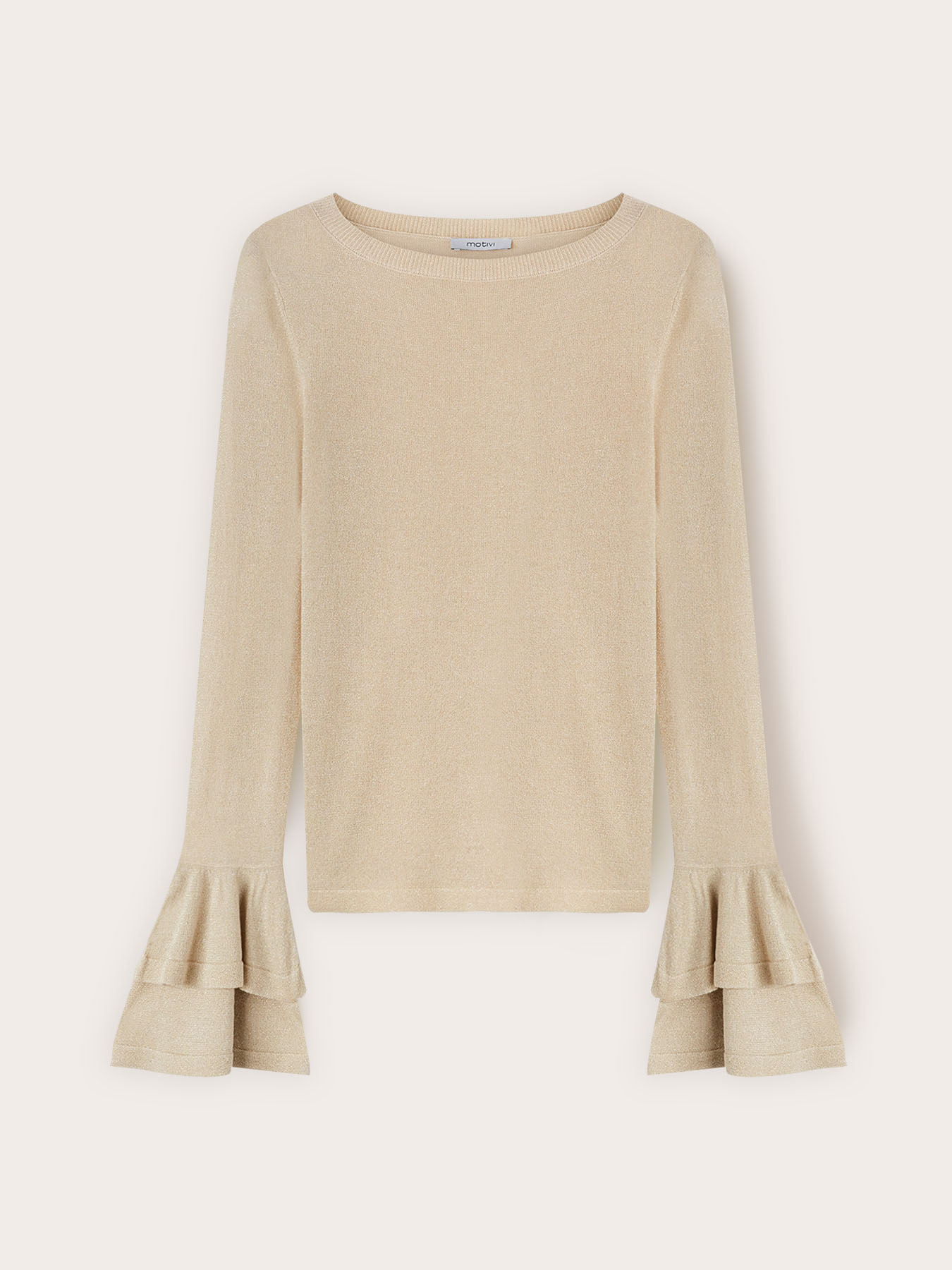 Maglia lurex con maniche a volants image number 4